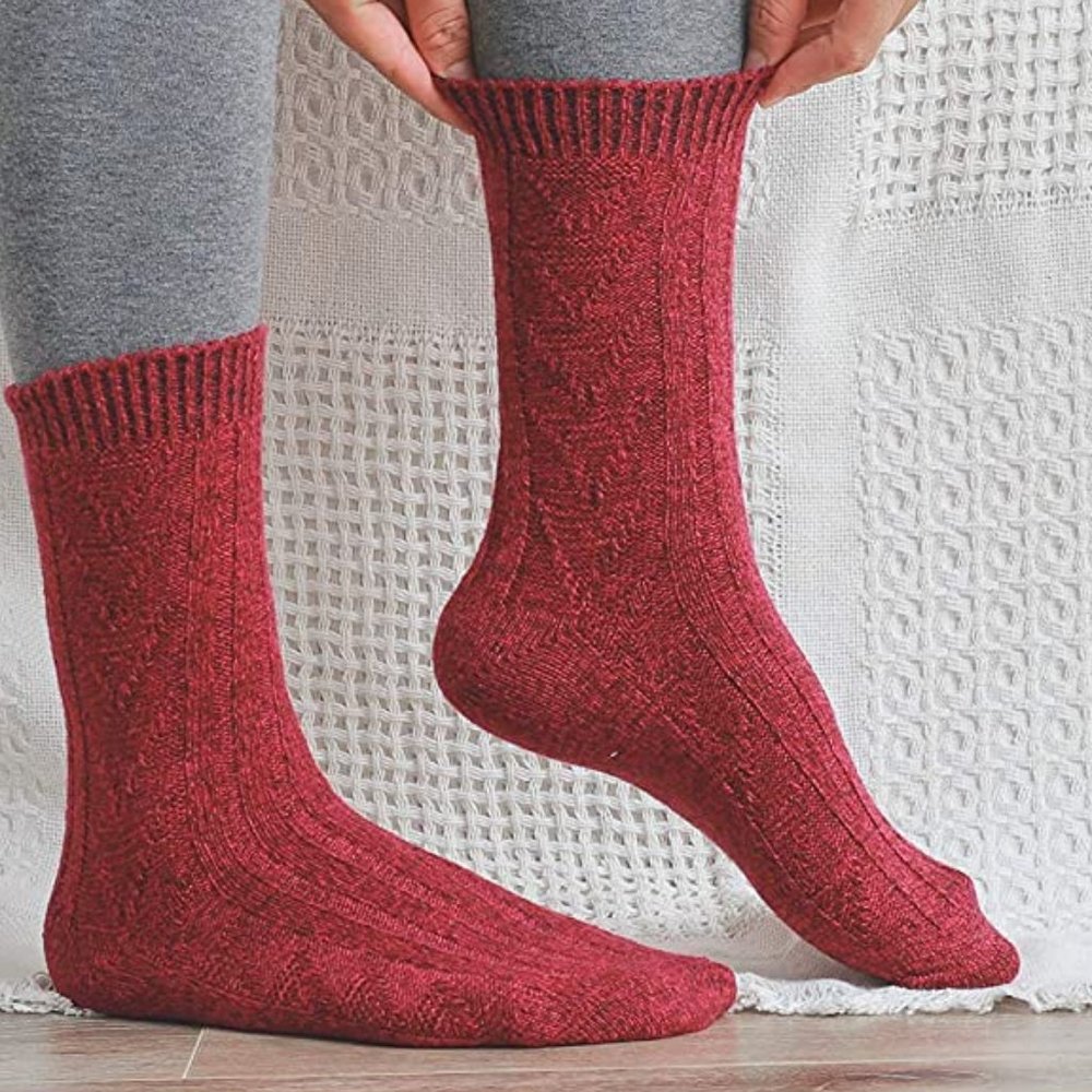 Wool Boot Socks Luxury Ultra Soft Cabin Boot Socks 5 Pair - Picture 2 of 8